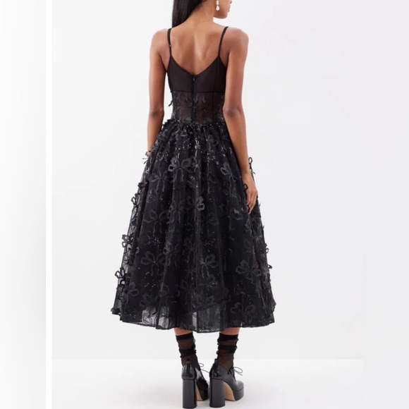 Simone Rocha Bow Sequin Embroidered Sheer Tutu Midi Dress - Picture 7 of 11